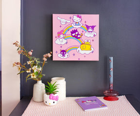 Sanrio Hello Kitty and Friends Rainbows Canvas Wall Art | 12 x 12 Inches