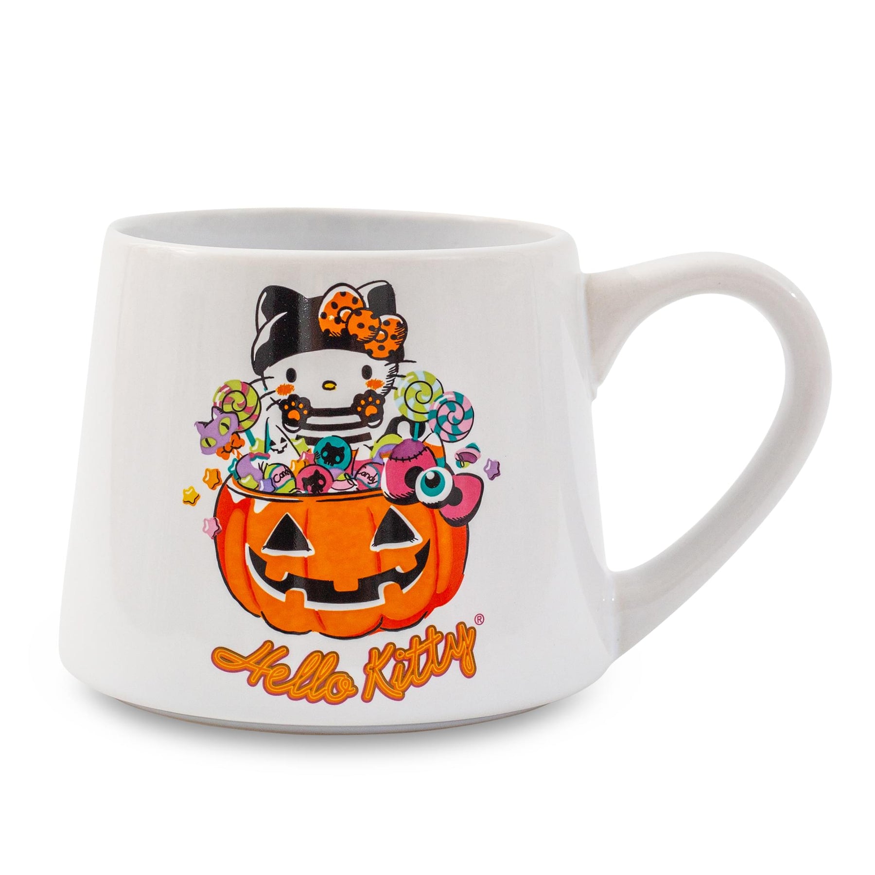 Sanrio Hello Kitty Pumpkin Candy Burglar Tapered Pottery Mug | Holds 14 Ounces