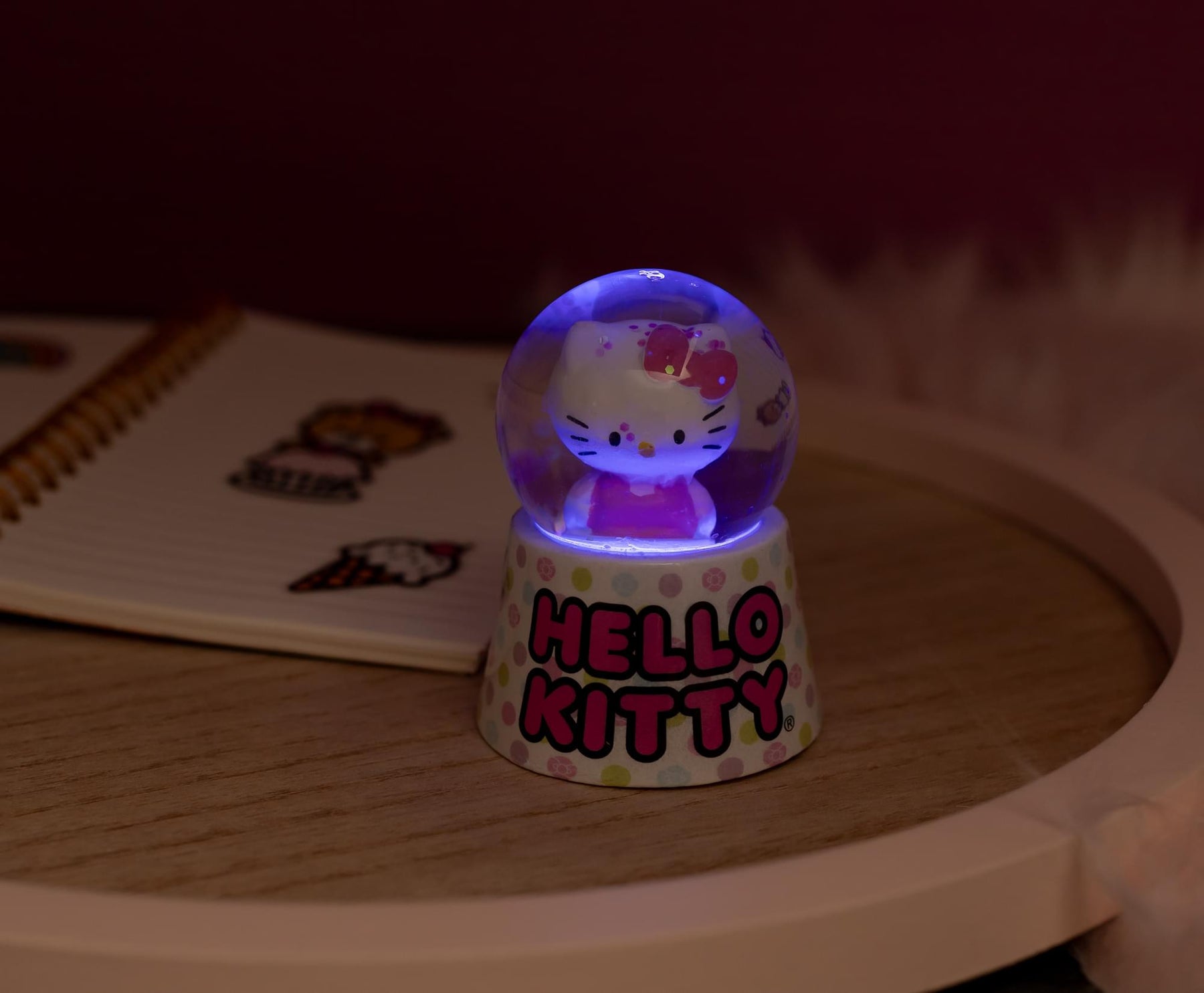 Sanrio Hello Kitty Polka Dots Mini Light-Up Snow Globe | 3 Inches Tall