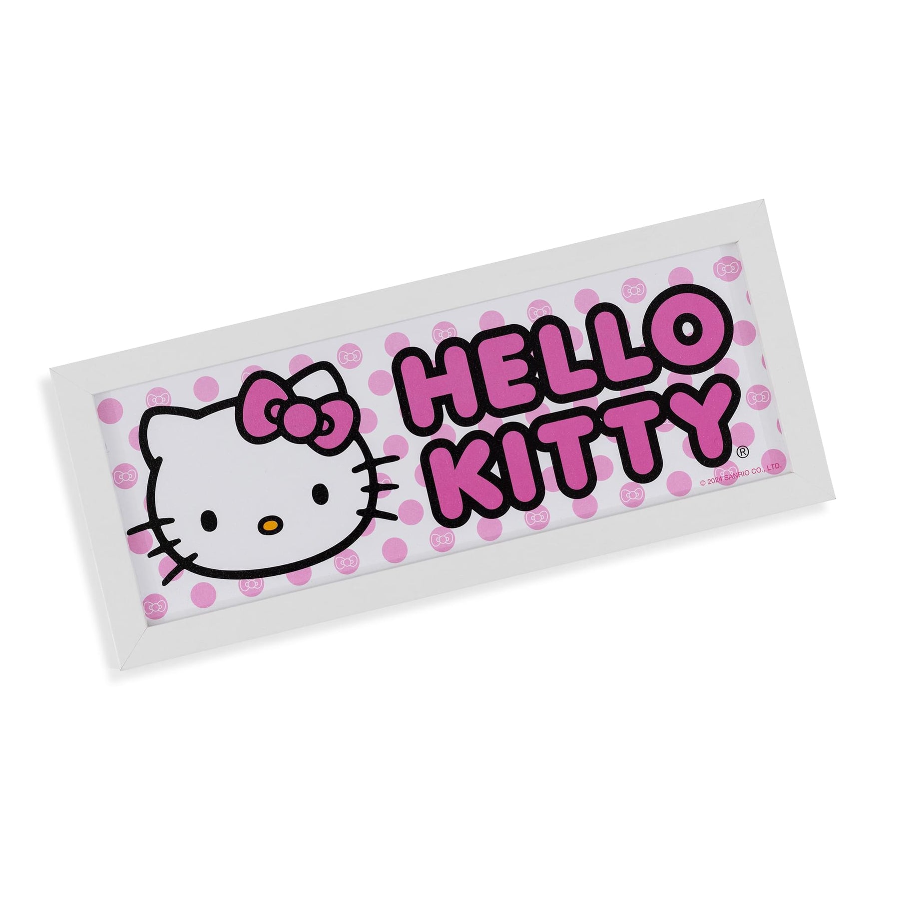 Sanrio Hello Kitty Pink 12 x 5 Inch Framed MDF Wall Art