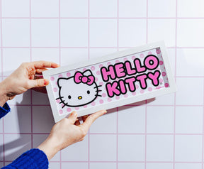 Sanrio Hello Kitty Pink 12 x 5 Inch Framed MDF Wall Art