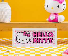 Sanrio Hello Kitty Pink 12 x 5 Inch Framed MDF Wall Art