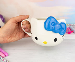 Sanrio Hello Kitty Blue Bow Sculpted Ceramic Mug | Holds 20 Ounces