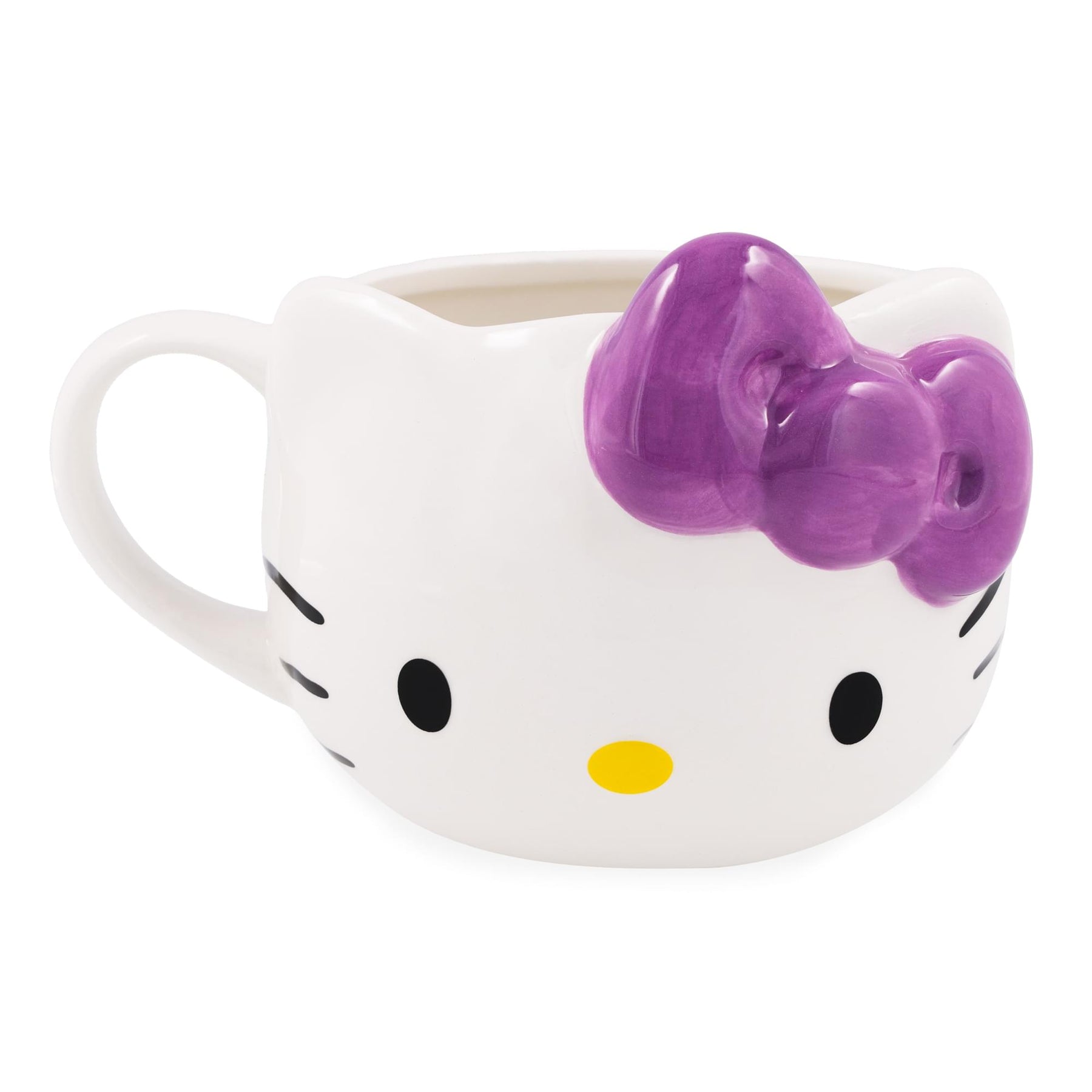 Sanrio Hello Kitty Purple Bow Sculpted Ceramic Mug | Holds 20 Ounces