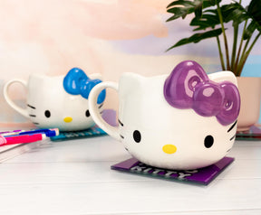 Sanrio Hello Kitty Purple Bow Sculpted Ceramic Mug | Holds 20 Ounces