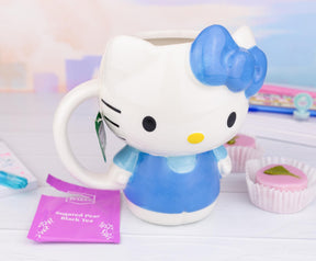 Sanrio Hello Kitty Blue Sculpted Ceramic Mug | Holds 20 Ounces