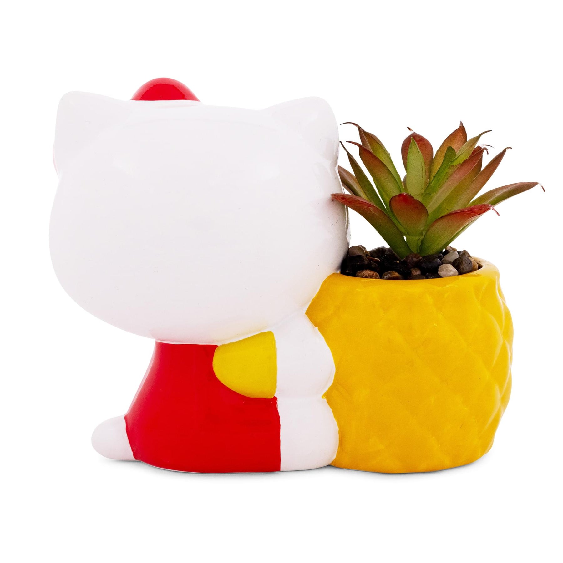 Sanrio Hello Kitty Pineapple Ceramic Mini Planter With Artificial Succulent