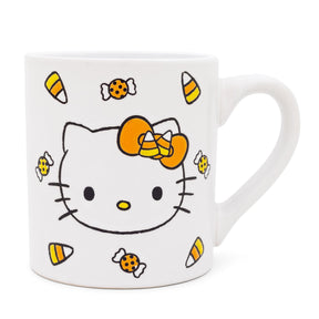 Sanrio Hello Kitty Candy Corn Wax Resist Ceramic Pottery Mug | Holds 14 Ounces