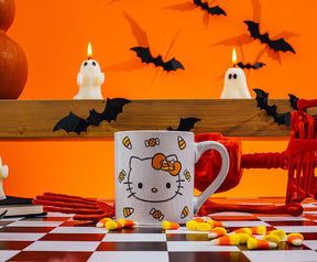 Sanrio Hello Kitty Candy Corn Wax Resist Ceramic Pottery Mug | Holds 14 Ounces