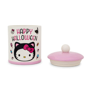 Sanrio Hello Kitty Black Cat "Happy Halloween" Ceramic Snack Jar | 8 Inches Tall