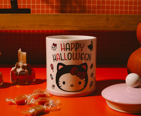 Sanrio Hello Kitty Black Cat "Happy Halloween" Ceramic Snack Jar | 8 Inches Tall