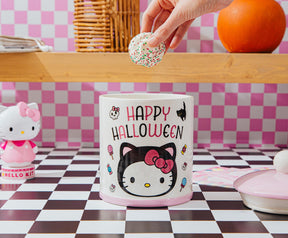 Sanrio Hello Kitty Black Cat "Happy Halloween" Ceramic Snack Jar | 8 Inches Tall