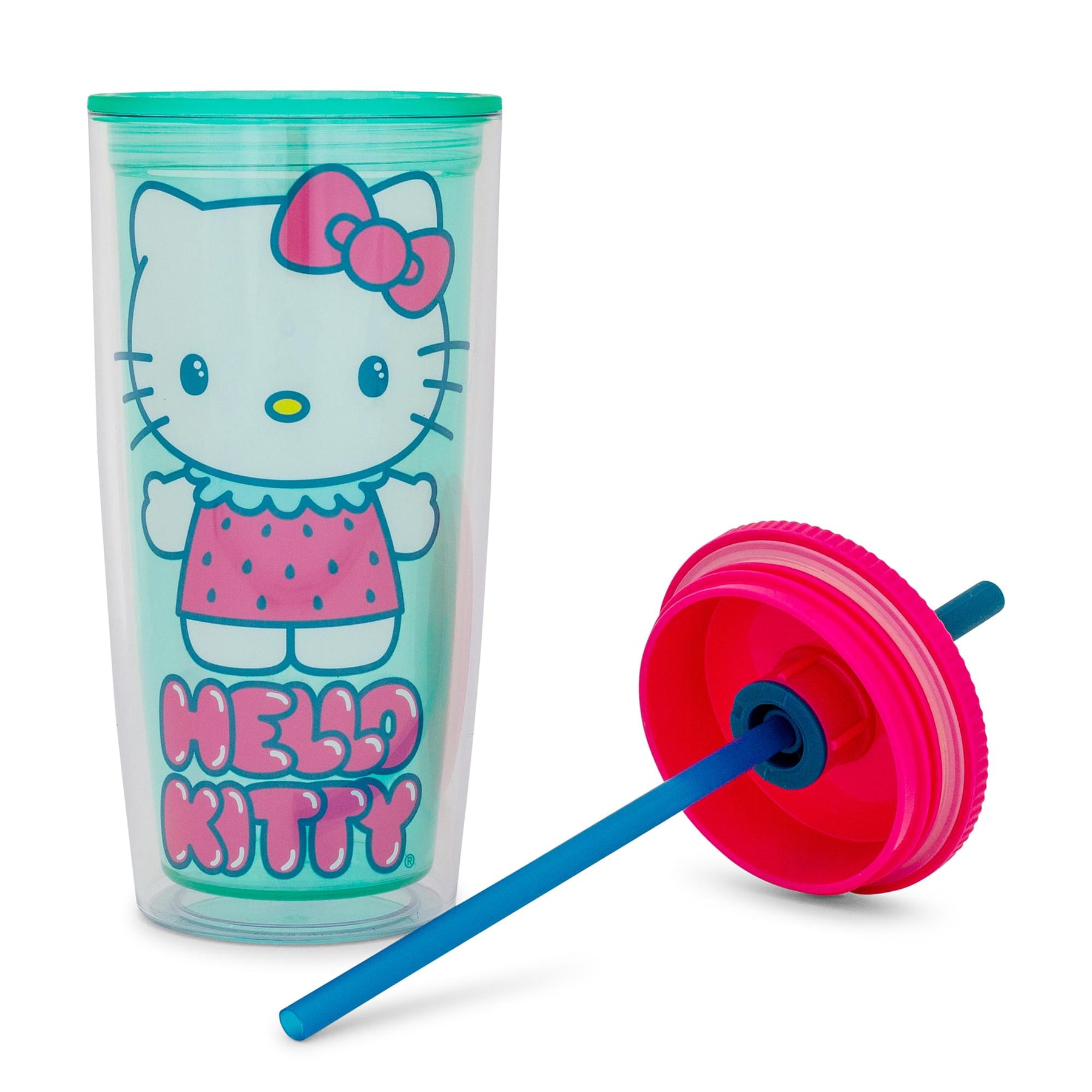 Sanrio Hello Kitty Strawberry Carnival Cup With Lid and Straw | Holds 20 Ounces