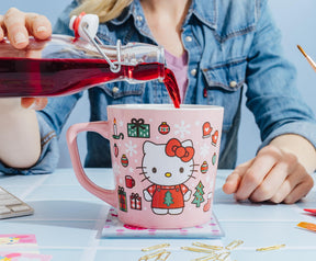 Sanrio Hello Kitty Holiday Celebration Ceramic Latte Mug | Holds 17 Ounces