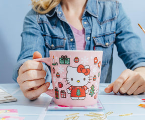 Sanrio Hello Kitty Holiday Celebration Ceramic Latte Mug | Holds 17 Ounces