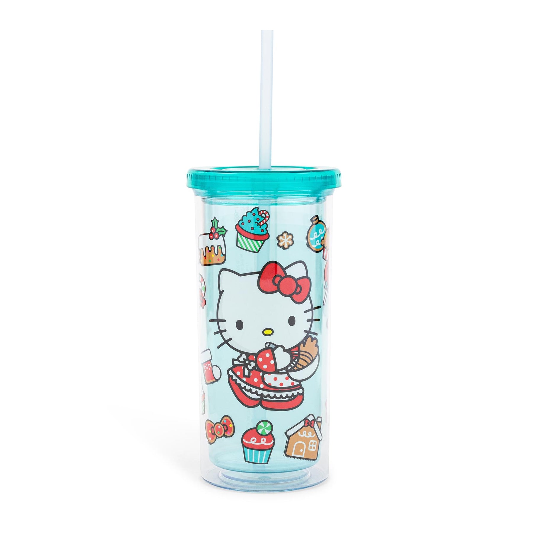 Sanrio Hello Kitty Holiday Baking 20-Ounce Carnival Cup With Lid and Straw