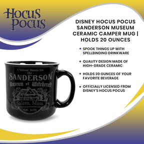 Disney Hocus Pocus Sanderson Museum Ceramic Camper Mug | Holds 20 Ounces