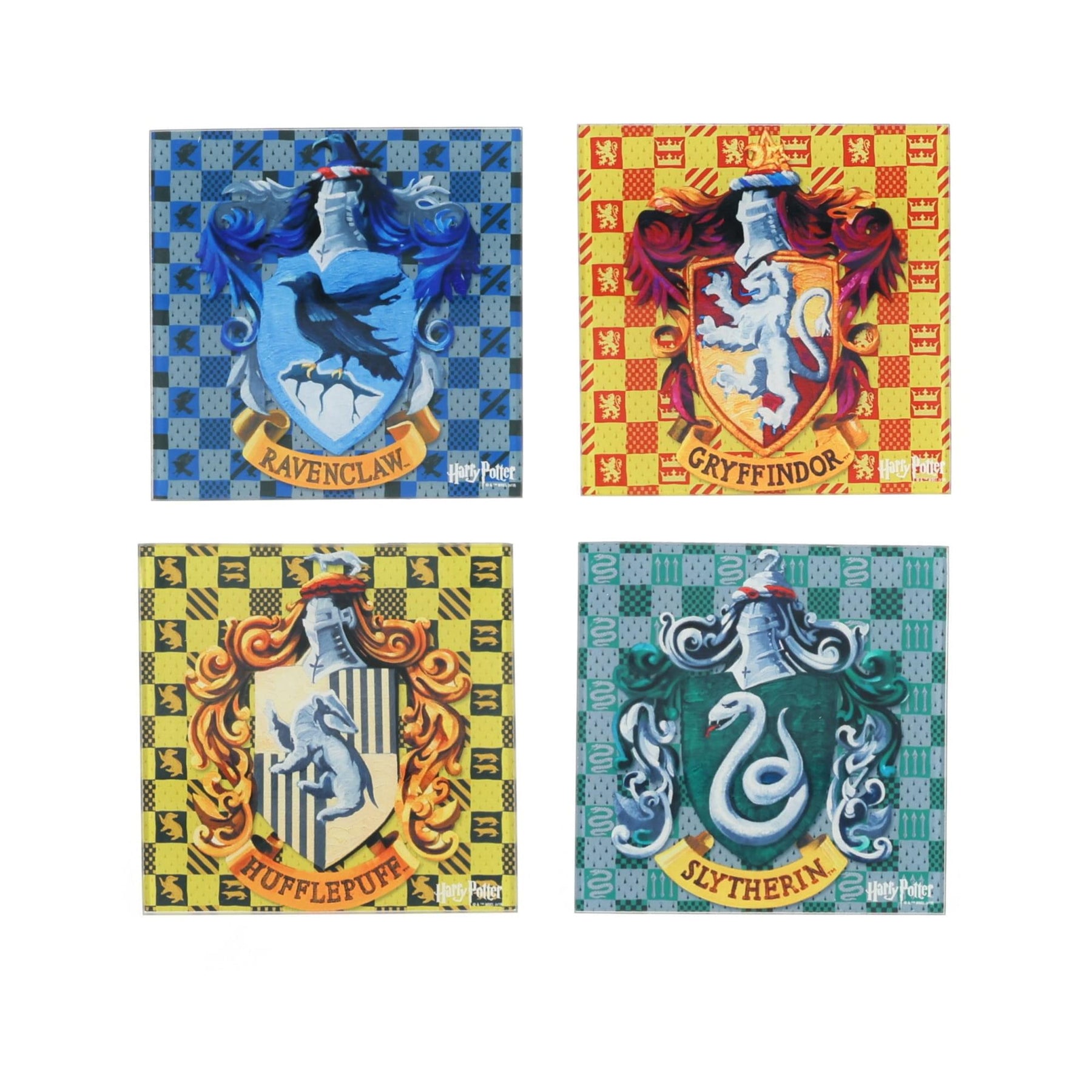 Harry Potter Hogwarts Houses Glass Coasters | Set of 4