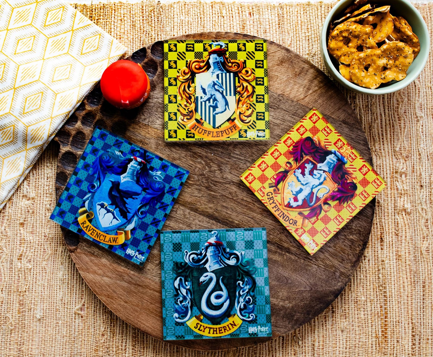 Harry Potter Hogwarts Houses Glass Coasters | Set of 4