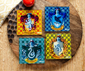 Harry Potter Hogwarts Houses Glass Coasters | Set of 4