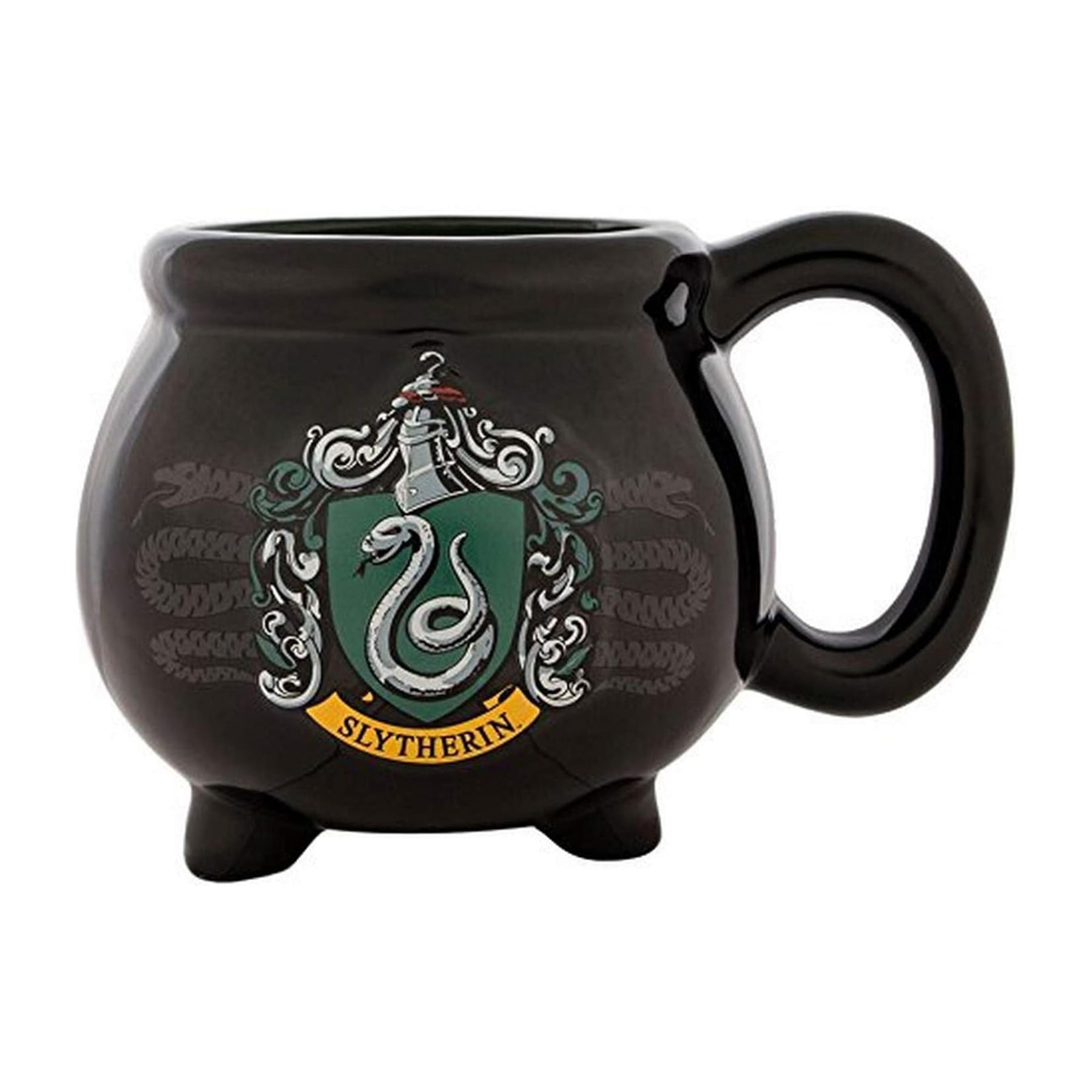 Harry Potter Slytherin Crest Black Kettle 3D Sculpted Ceramic Mug