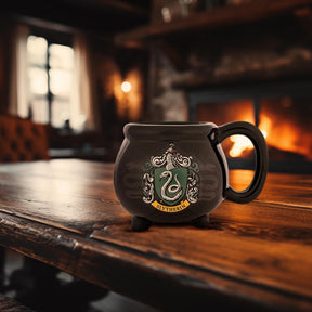 Harry Potter Slytherin Crest Black Kettle 3D Sculpted Ceramic Mug