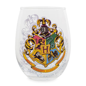 Harry Potter Hogwarts Crest Stemless Wine Glass | Holds 20 Ounces