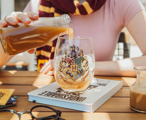 Harry Potter Hogwarts Crest Stemless Wine Glass | Holds 20 Ounces