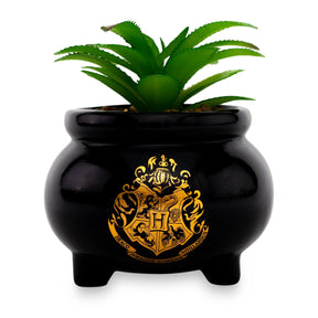 Harry Potter Hogwarts Cauldron Ceramic Mini Planter With Artificial Succulent