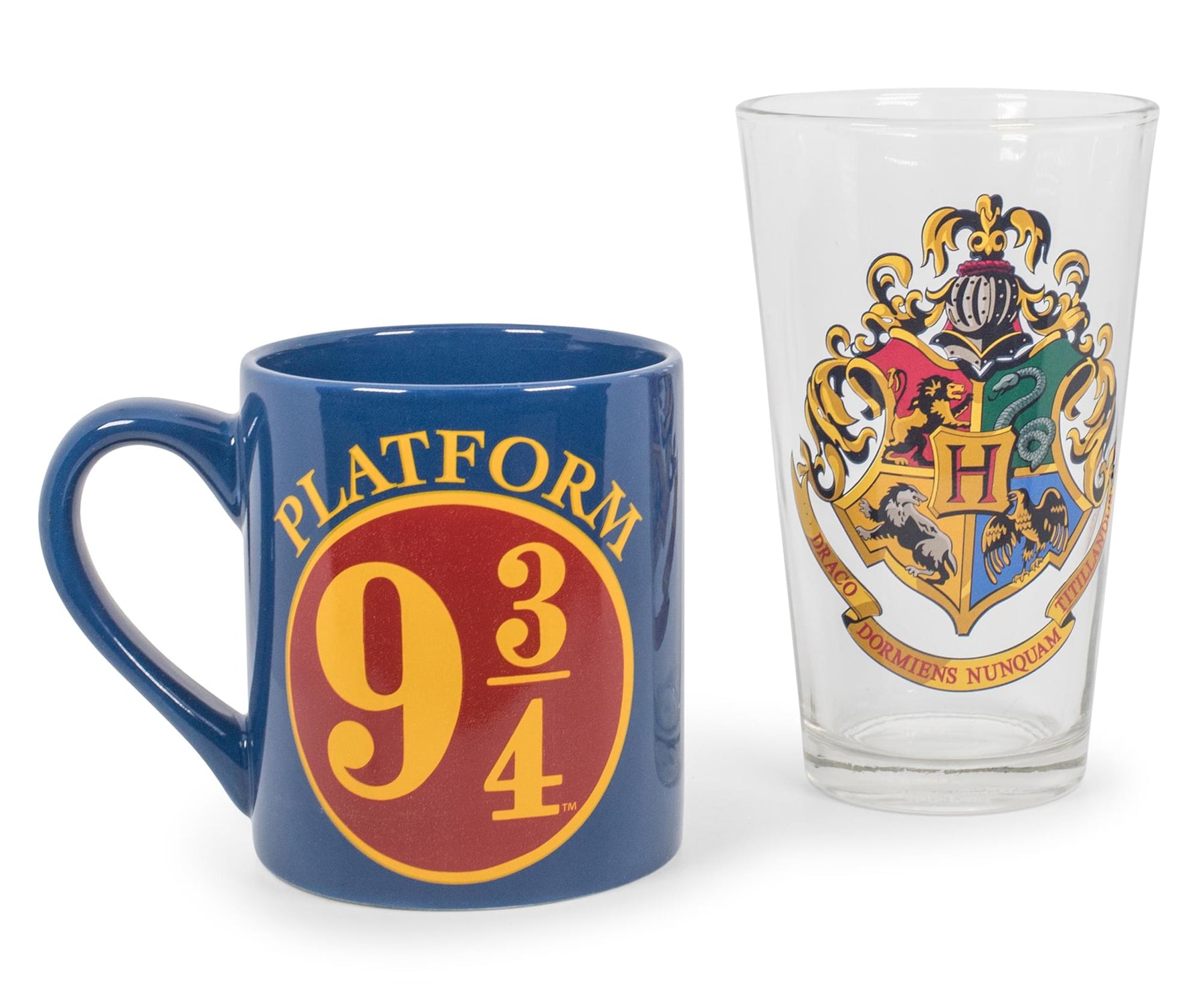 Harry Potter Hogwarts Pint Glass And Platform 9 3/4 Mug Set