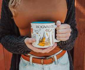 Harry Potter Hogwarts All Over Icons Destination Ceramic Camper Mug | Holds 20 Ounces