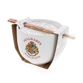 Harry Potter "Hogwarts Railways" 20-Ounce Ceramic Ramen Bowl and Chopstick Set