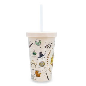 Harry Potter Hogwarts Bamboo Tumbler Cup With Lid And Straw | Holds 20 Ounces