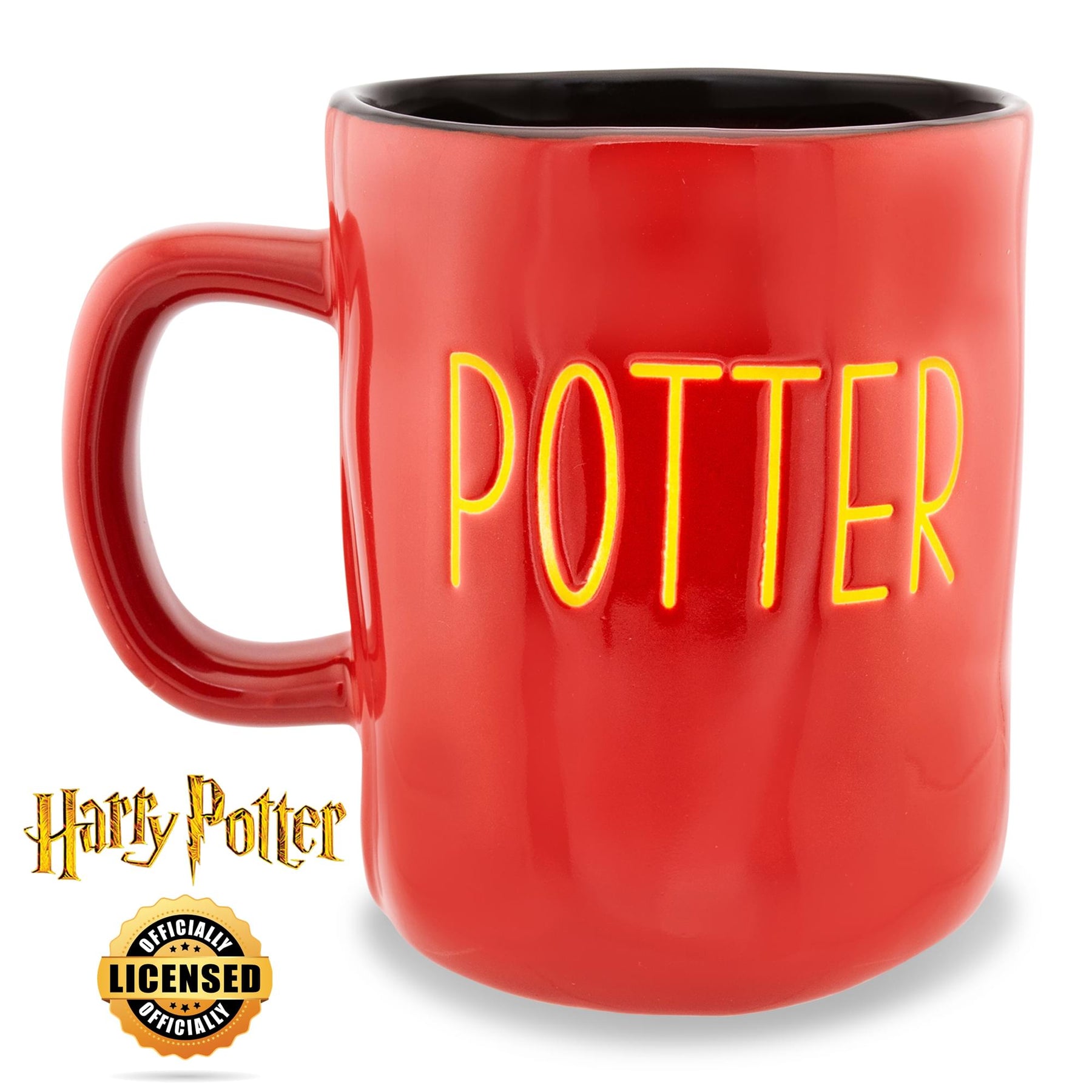 Harry Potter Wax Resist Ceramic Pottery Mug | Holds 25 Ounces