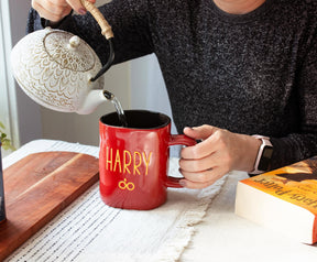 Harry Potter Wax Resist Ceramic Pottery Mug | Holds 25 Ounces