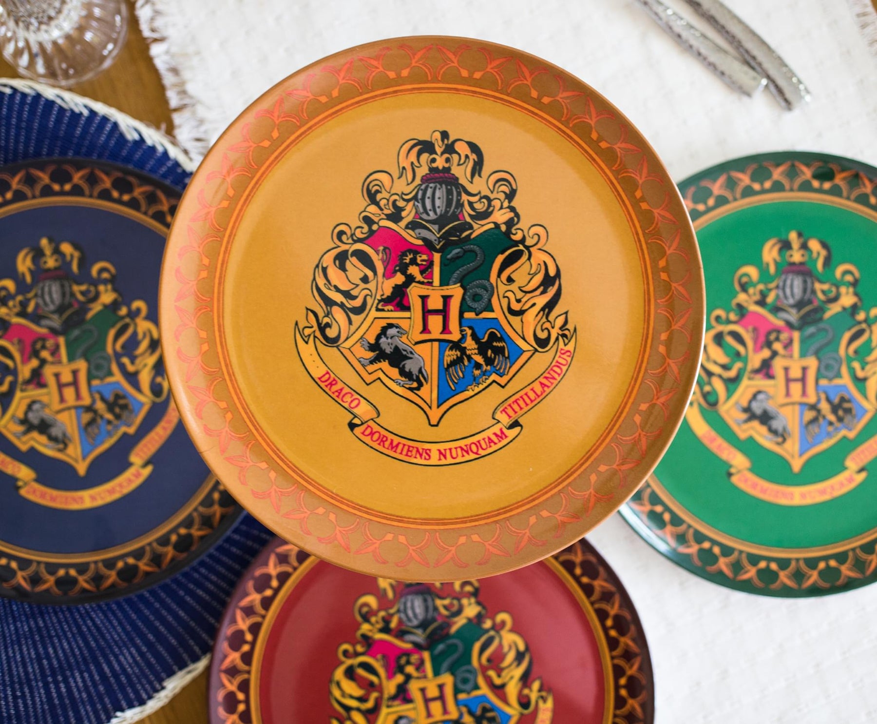 Harry Potter House Crests Melamine Dinner Plates | Set of 4