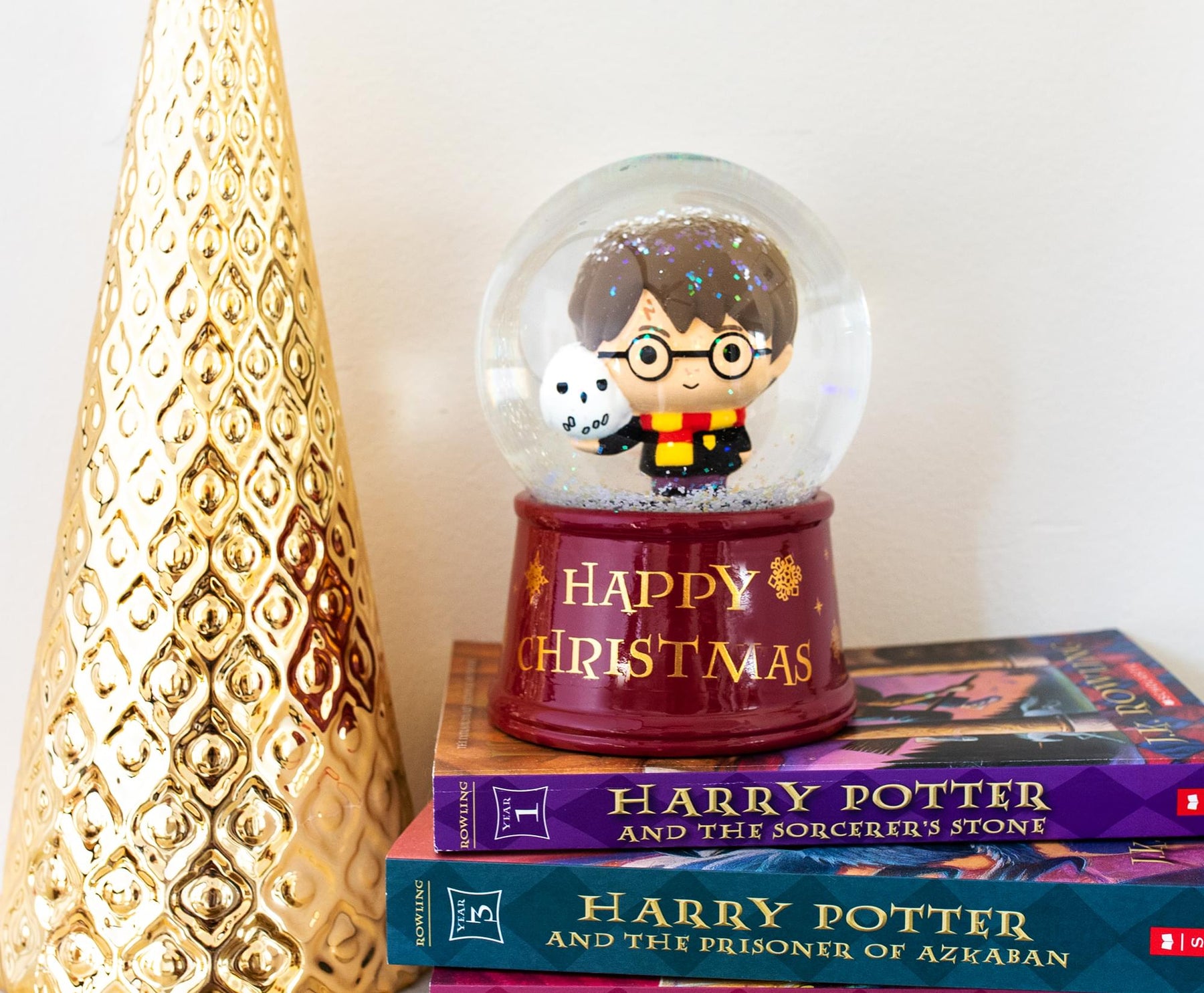 Harry Potter "Happy Christmas" Light-Up Collectible Snow Globe | 6 Inches Tall