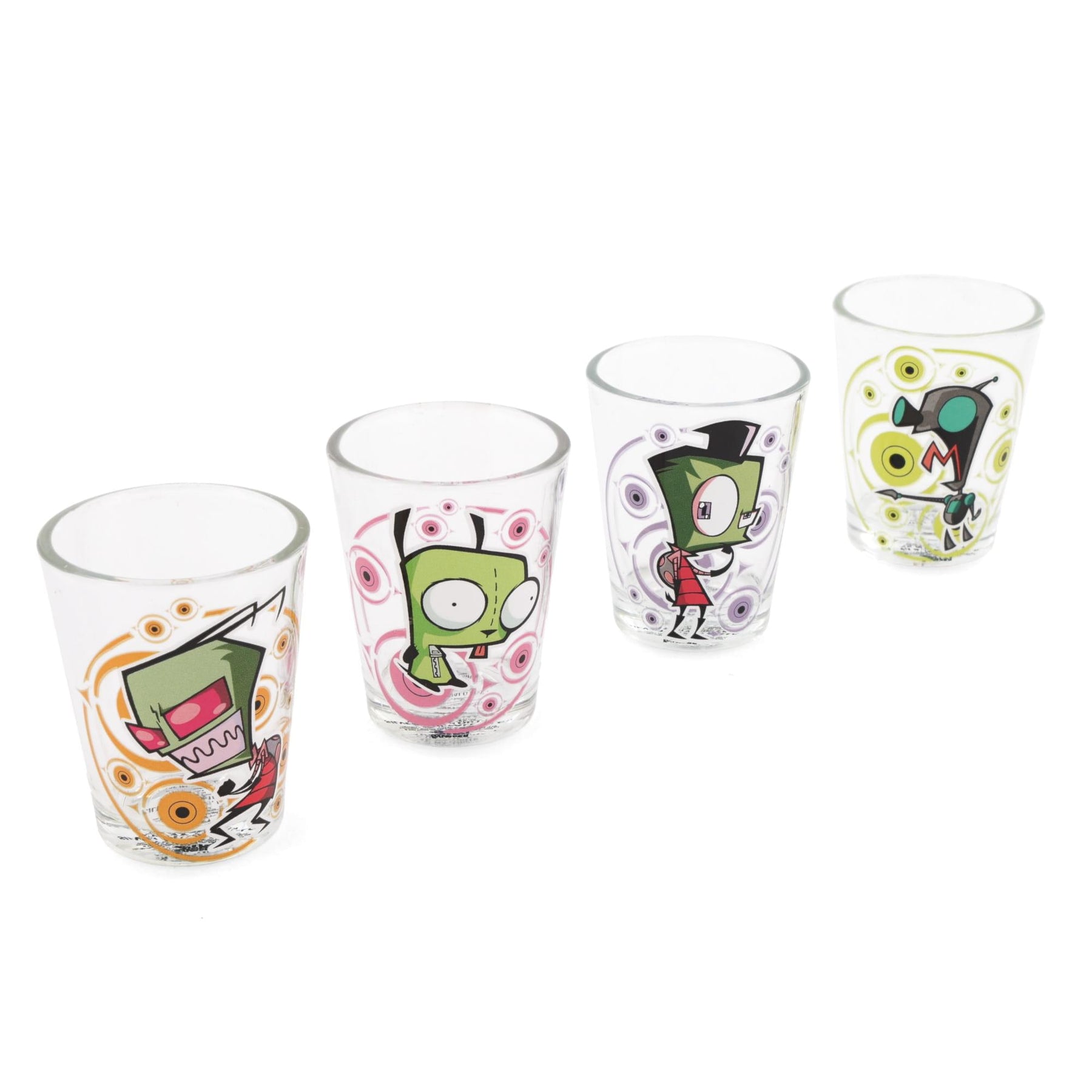 Invader Zim Characters 2-Ounce Mini Shot Glasses | Set of 4