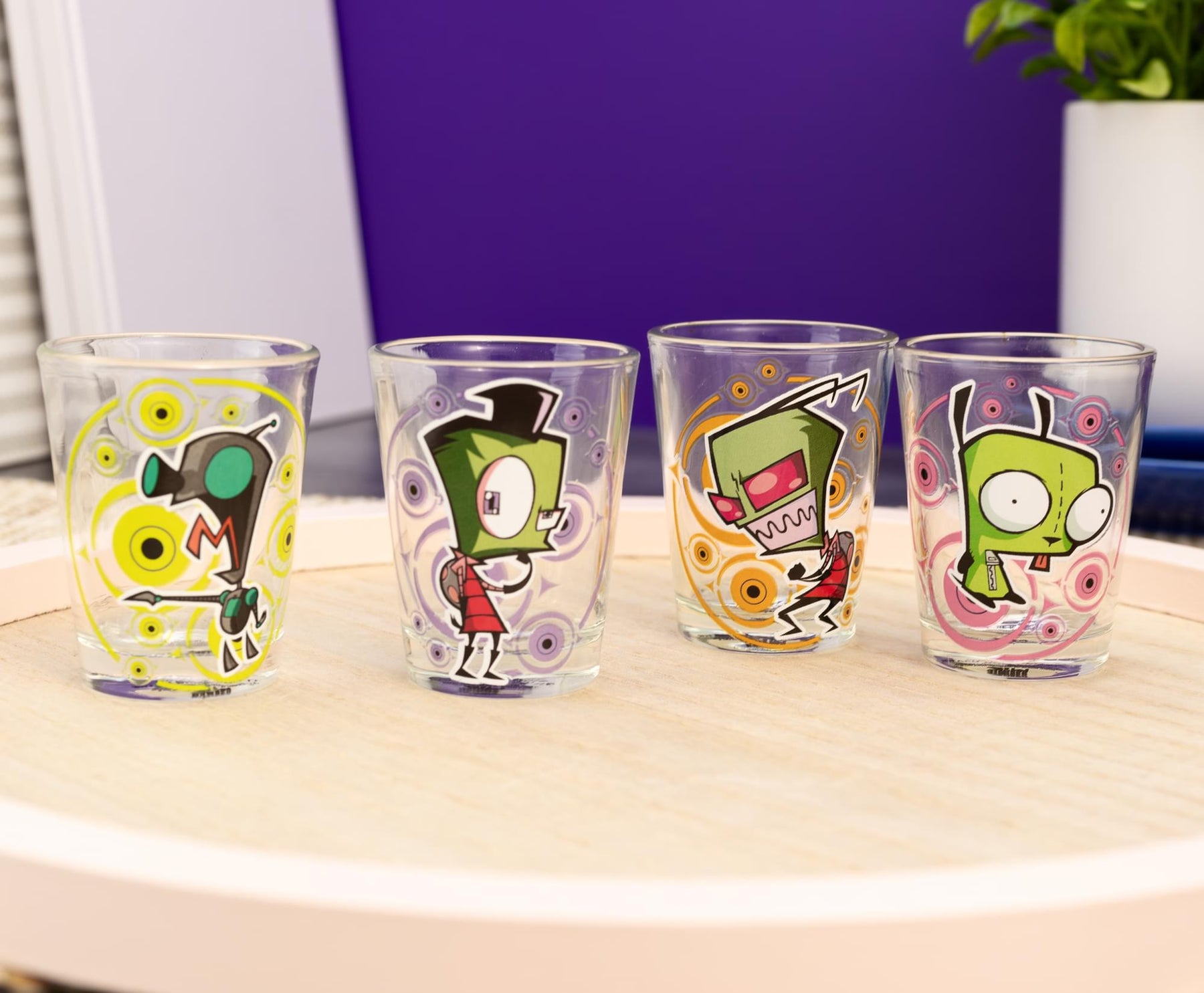 Invader Zim Characters 2-Ounce Mini Shot Glasses | Set of 4