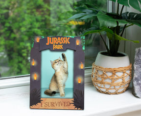 Jurassic Park "I Survived" Die-Cut Photo Frame | Holds 4 x 6 Inch Photos