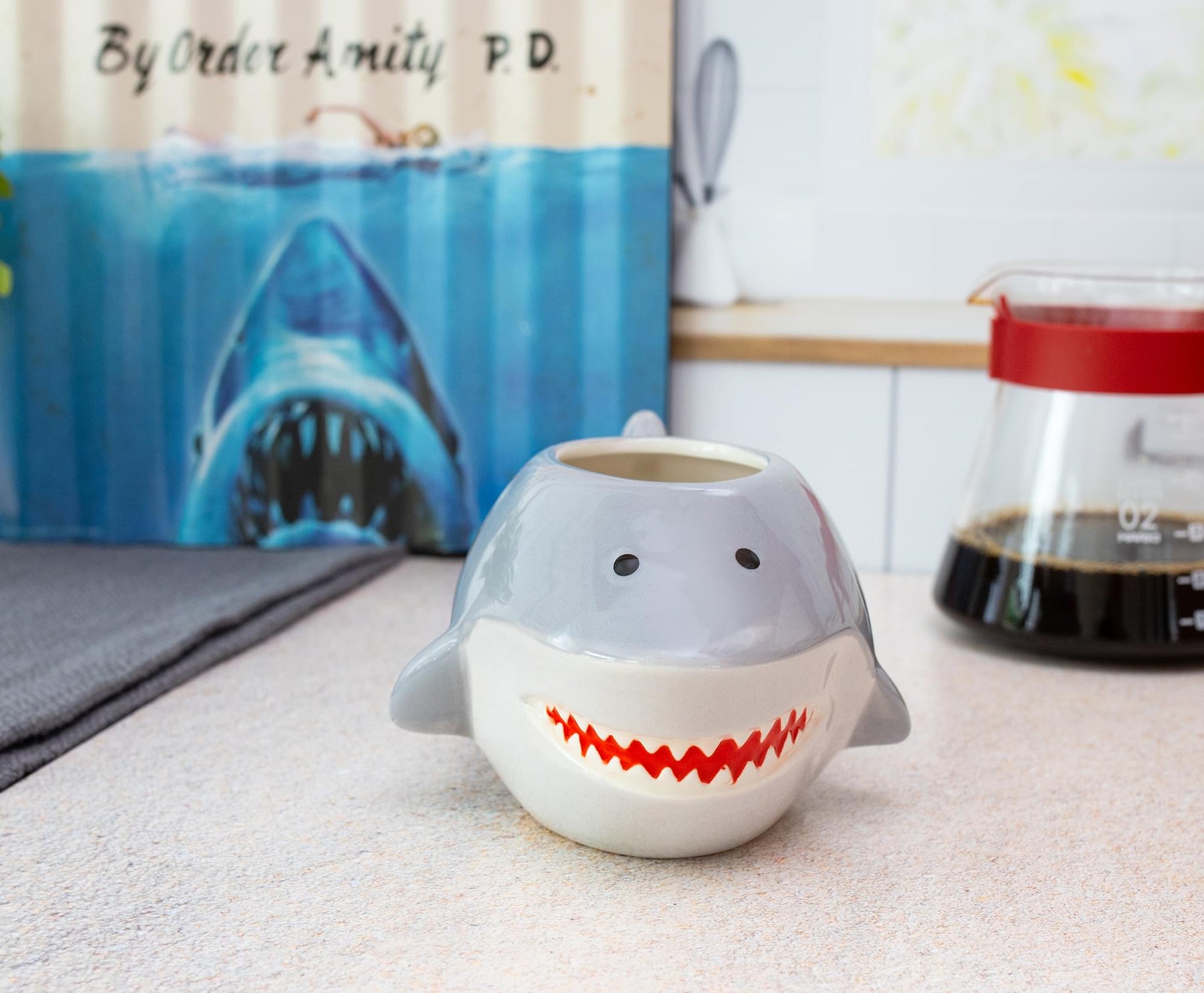 Jaws Great White Shark Sculpted Ceramic Mug | Holds 20 Ounces