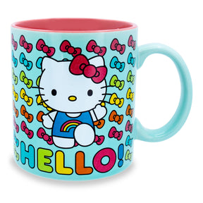 Sanrio Hello Kitty Hello Rainbows Ceramic Mug | Holds 20 Ounces