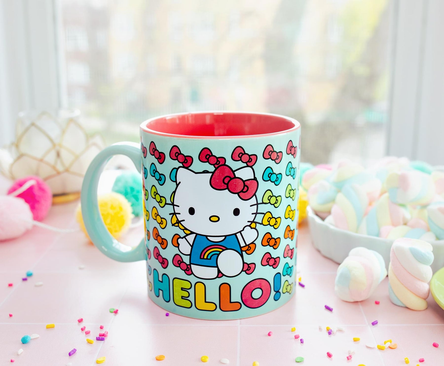 Sanrio Hello Kitty Hello Rainbows Ceramic Mug | Holds 20 Ounces