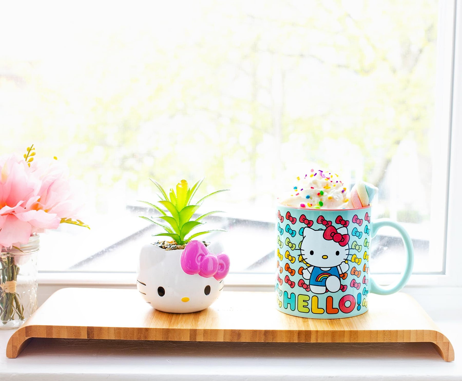 Sanrio Hello Kitty Hello Rainbows Ceramic Mug | Holds 20 Ounces