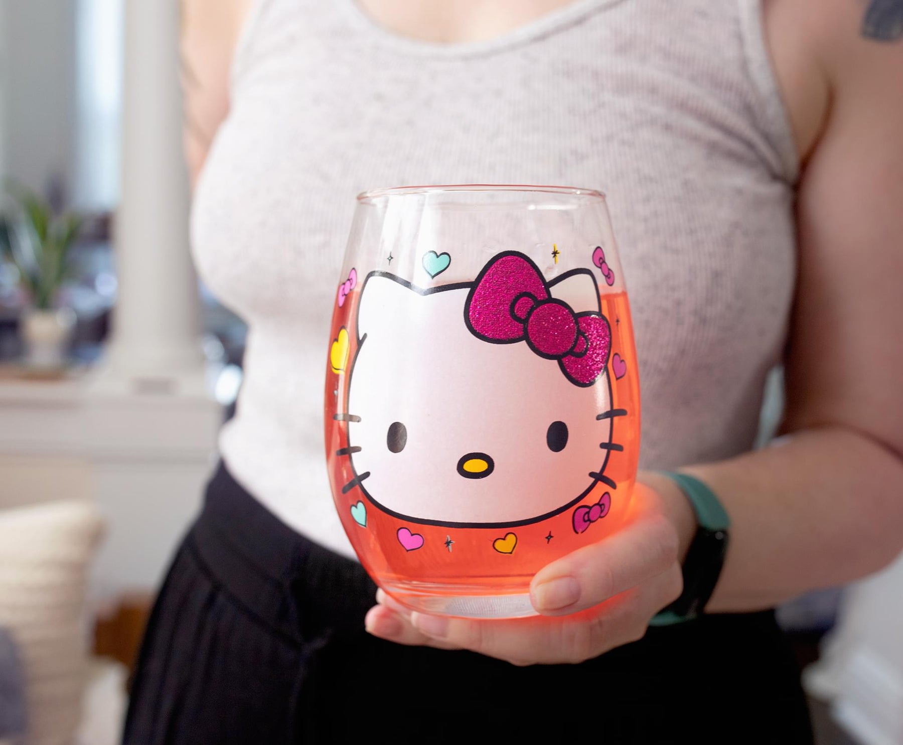 Sanrio Hello Kitty Strawberry Sip Stemless Wine Glass | Holds 20 Ounces