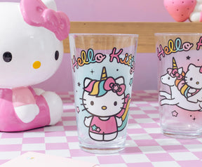 Sanrio Hello Kitty Unicorn 16-Ounce Pint Glasses | Set of 2