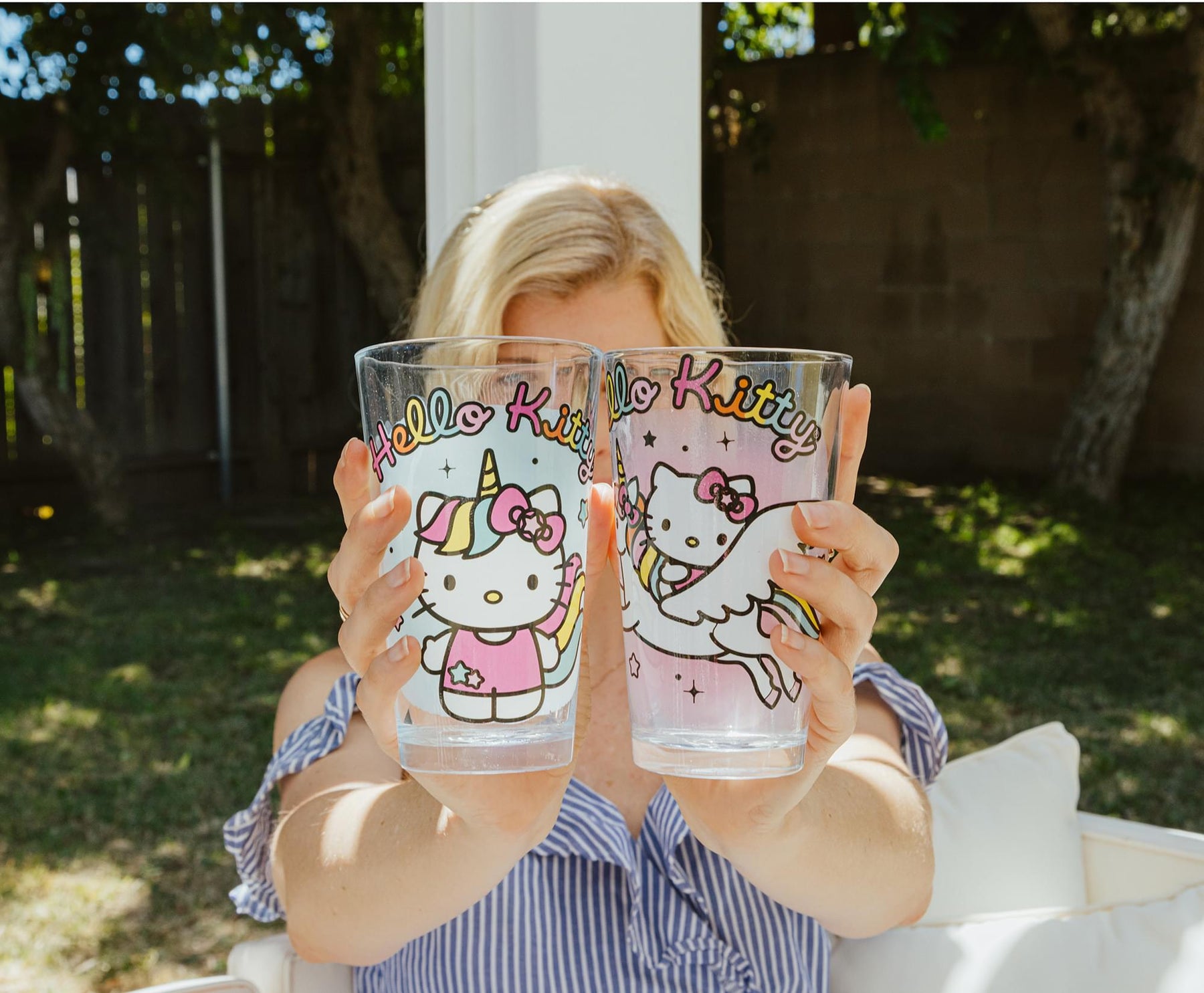 Sanrio Hello Kitty Unicorn 16-Ounce Pint Glasses | Set of 2