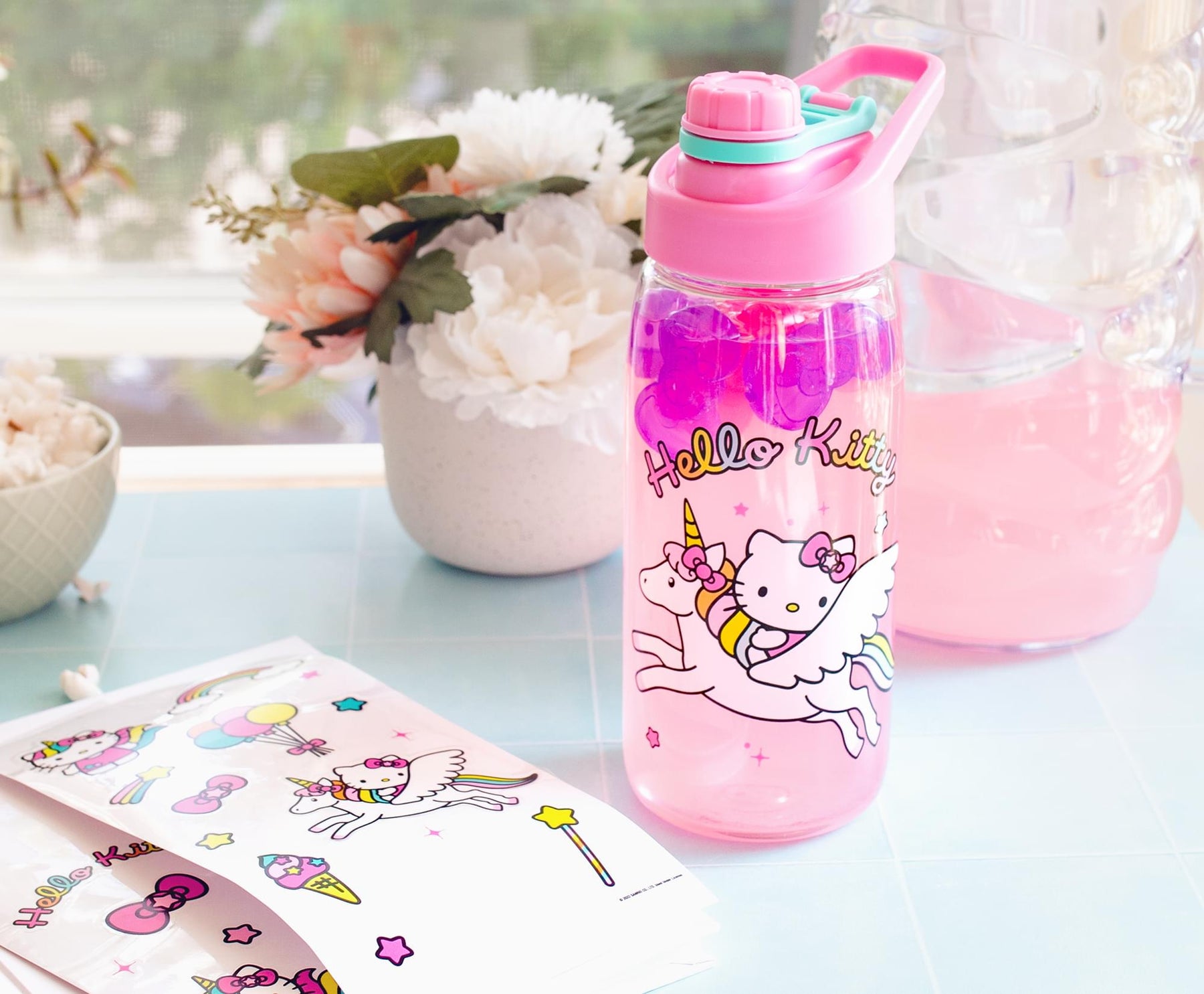 Silver Buffalo Sanrio Hello Kitty Unicorn Twist Spout Water Bottle