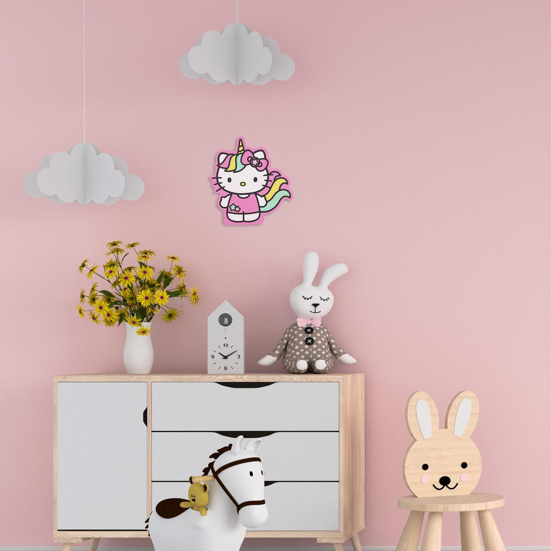 Sanrio Hello Kitty Unicorn Die-Cut Wooden Wall Art Sign