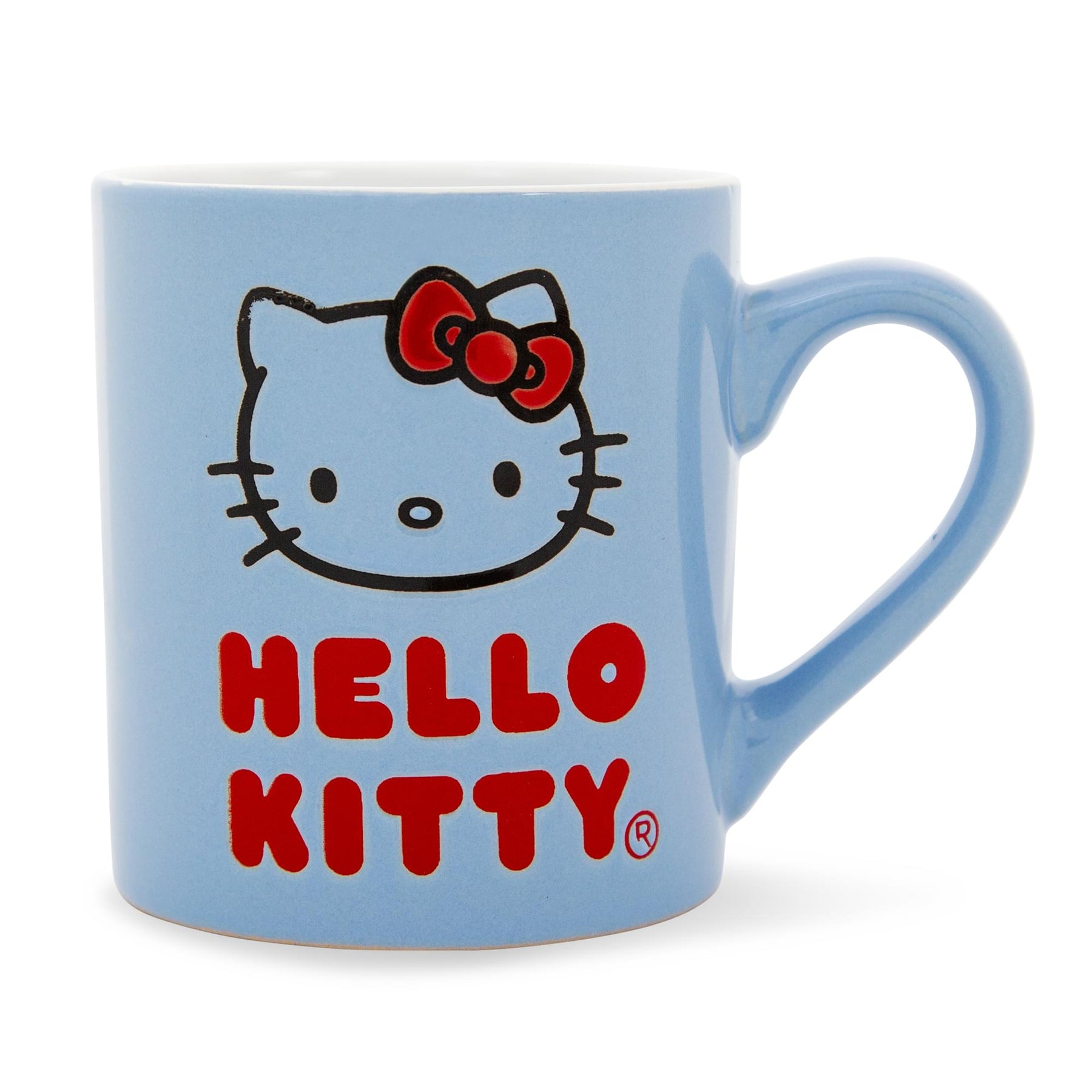 Sanrio Hello Kitty Logo Wax Resist Ceramic Mug | Holds 14 Ounces